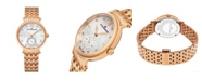 Stuhrling Alexander Watch AD201B-03, Ladies Quartz Small-Second Watch with Rose Gold Tone Stainless Steel Case on Rose Gold Tone Stainless Steel Bracelet